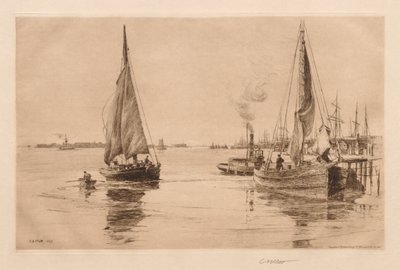イーストリバーの2つのスループ、1889年。 作： Charles Adams Platt
