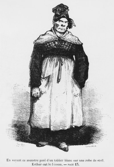 1867年に発表されたHonore de Balzacによる「Splendeurs et Miseres des Courtisanes」のイラスト、アジアとして知られるヴォットリンの叔母、ジャクリーンコリン 作： Charles Albert d Arnoux Bertall