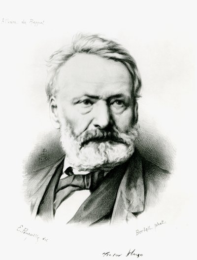 Edme Penauille（d.1871）1869の写真から彫刻された「Album du Rappel」からのVictor Hugo（1802-85）の肖像 作： Charles Albert d Arnoux Bertall