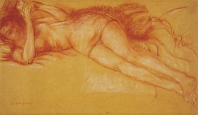 ベッドで読書する女性 作： Charles Alexandre Malfray