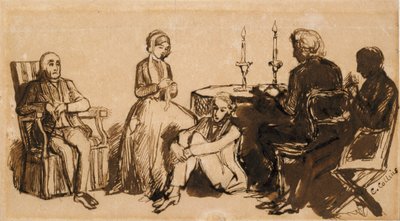 クームズ邸での夕べ、1850～1851年 作： Charles Allston Collins