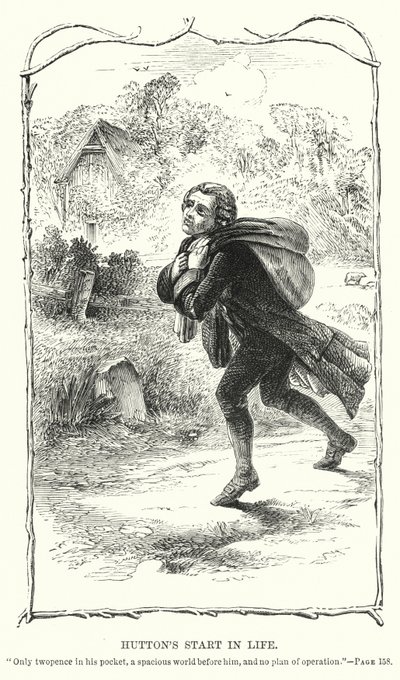 ハットンの人生のスタート（エングレービング 作： Charles Altamont Doyle