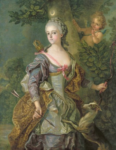 ルイーズアンリエットヴィルヘルミンフォンアンハルトデッサウ（1750〜1811年）、ダイアナ、1765年 作： Charles Amedee Philippe van Loo