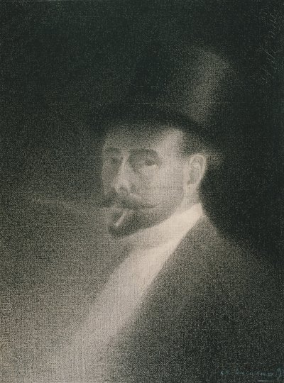 自画像、1892年（ボード上の白い紙にコンテクレヨン） 作： Charles Angrand