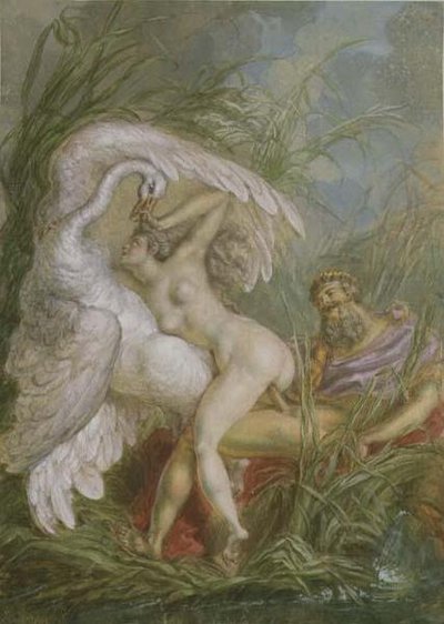 『ヒストワール・ユニヴェルセル』より「レダと白鳥」 作： Charles Antoine (attr. to) Coypel