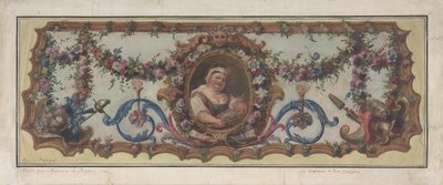 ソファのタペストリーシートのデザイン、1721年。 作： Charles Antoine Coypel