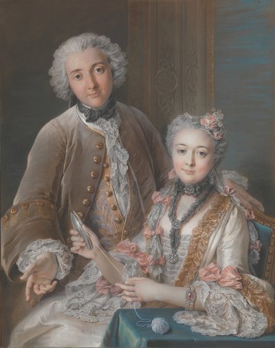 フランソワ・ド・ジュリエンヌ1722-1754と彼の妻マリー・エリザベス・ド・セレ・ド・リュー、1724-1795、1743年。 作： Charles Antoine Coypel