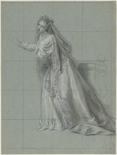 左を向く女性（ロドゥグネ）の習作 作： Charles Antoine Coypel
