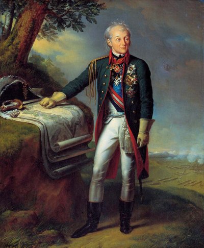 陸軍元帥大元帥アレクサンドル・スヴォーロフ王子、ロシア兵、1815年。 作： Charles Auguste Guillaume Steuben
