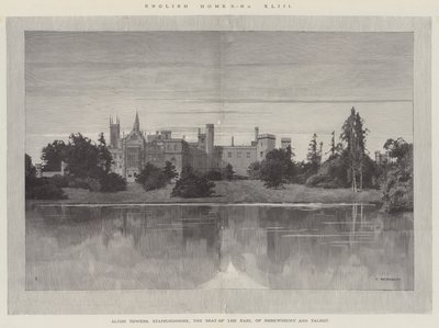 イングリッシュホームズ、アルトンタワーズ、スタッフォードシャー、シュルーズベリー伯爵とタルボットの本拠地 作： Charles Auguste Loye