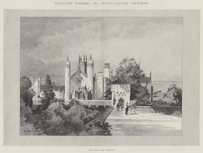 英語の家、アルトンタワー、テラスからの眺め 作： Charles Auguste Loye