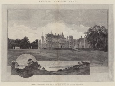 イギリスの家、マウントエッジカンベ、マウントエッジカンブ伯爵の席 作： Charles Auguste Loye