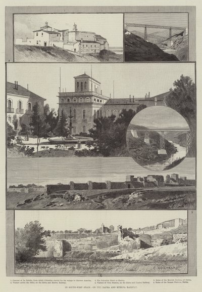 スペイン南西部のザフラ鉄道とウエルバ鉄道 作： Charles Auguste Loye