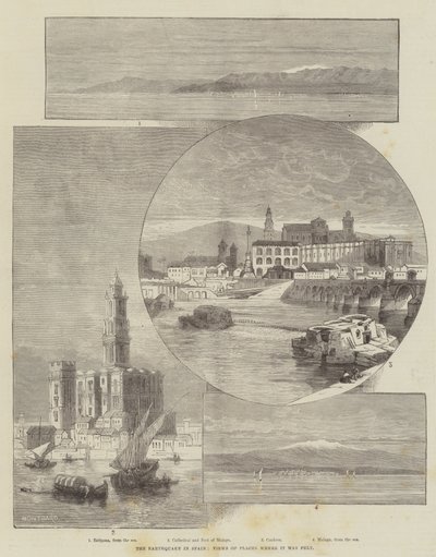 スペインの地震、それが感じられた場所の眺め 作： Charles Auguste Loye