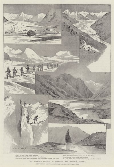 カシミールのバルチスタンとワードワンのヒマラヤ氷河 作： Charles Auguste Loye