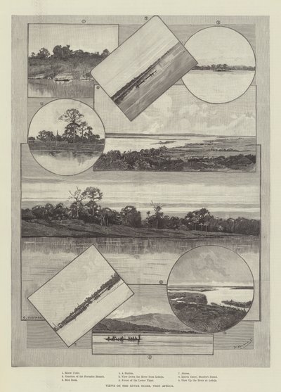 西アフリカのニジェール川の景色 作： Charles Auguste Loye