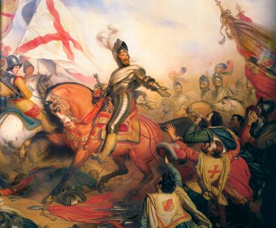 チャールズ・フォン・スチューベン男爵が描いた「イヴリーの戦いにおけるヘンリー4世」。 作： Charles Auguste Steuben
