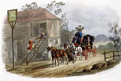 R.G.リーヴ（fl.1811-37）が彫刻した "A Lazy Horsekeeper for the Mail "は、トーマス・マクレーンによって出版されました。 作： Charles B. (after) Newhouse