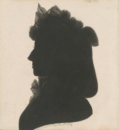 正体不明の女性のシルエット 作： Charles B. J. Févret de Saint Mémin