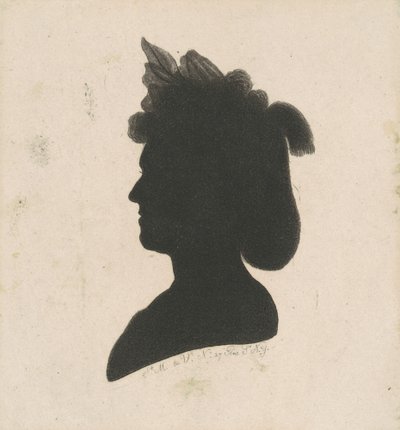 正体不明の女性のシルエット 作： Charles B. J. Févret de Saint Mémin