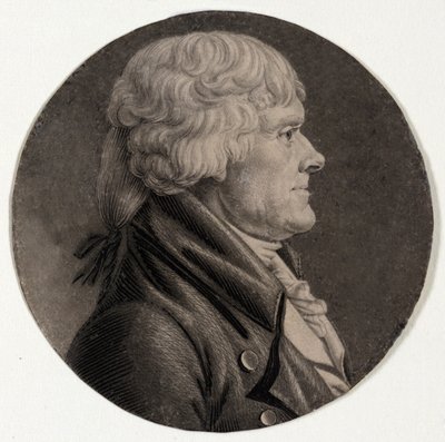 トーマス・ジェファーソン、パブ。 1806 作： Charles Balthazar Julien Févret de Saint Mémin
