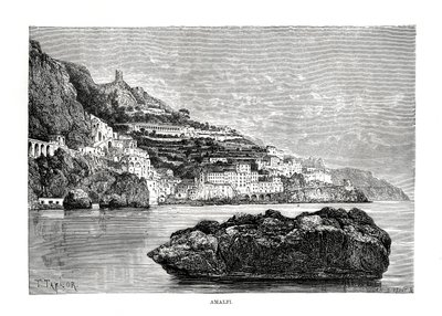 イタリア、アマルフィ、1879 作： Charles Barbant