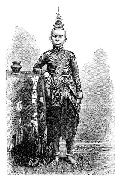 ナロドムの長男、1895年のカンボジャン。 作： Charles Barbant