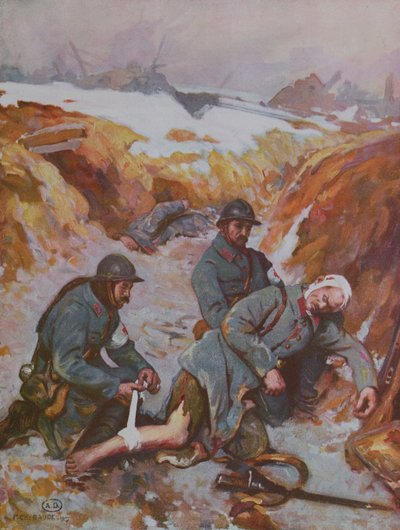 第一次世界大戦中に傷を包む赤十字看護師 作： Charles Baude
