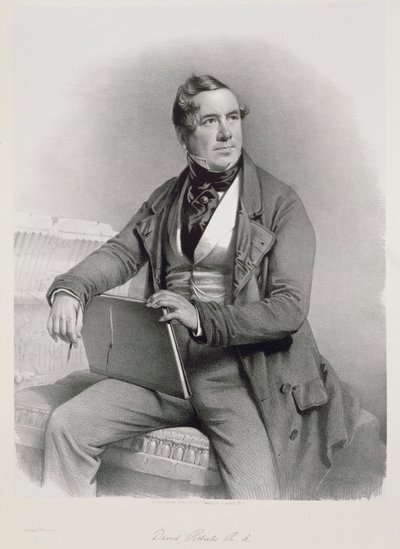 デビッドロバーツの肖像（1796〜1864年）、「聖地」第1巻の前編、1844年 作： Charles Baugniet