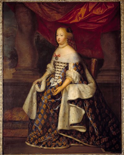 フランス王妃マリー・テレーズ・オブ・オーストリア（1638-1683）の肖像 シャルル・ボーブラン（1604-1692）のアトリエの絵画 17世紀 Sun.1,8 x 1,4 m 作： Charles Beaubrun