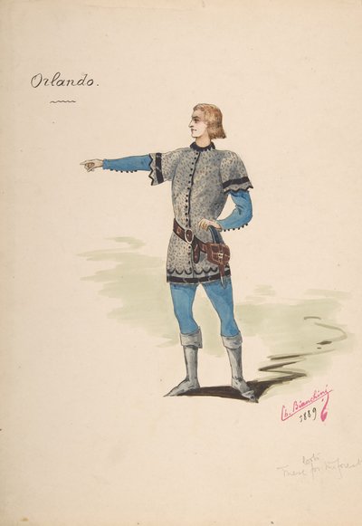 オーランドの衣装デザイン、1889年。 作： Charles Bianchini