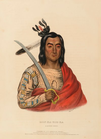 MON-KA-USH-KA.北米インディアン部族史より「シウックスの族長 作： Charles Bird King