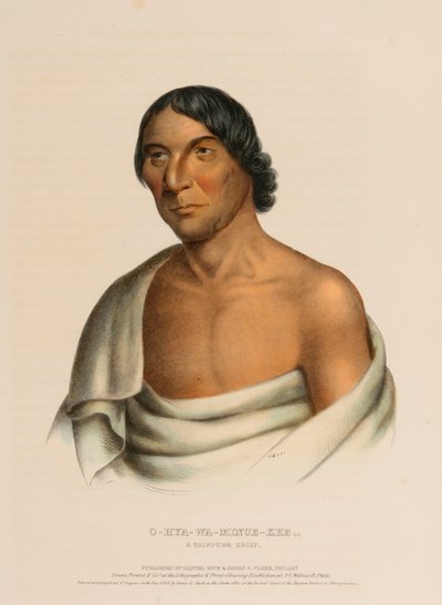 O-HYA-WA-MINCE-KEE, A CHIPPEWA CHIEF（『北米インディアン部族史』より 作： Charles Bird King