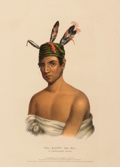 WA-KAWN-HA-KA, A WINNEBAGO CHIEF（『北米インディアン部族史』より 作： チャールズバードキング
