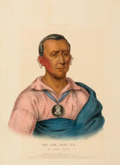WAT-CHE-MON-NE, AN IOWAY CHIEF（『北米インディアン部族史』より 作： Charles Bird King
