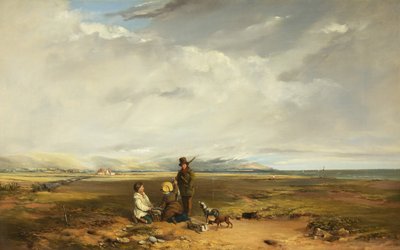スポーツマンと仲間のいる風景」1842年頃（油彩・キャンバス 作： Charles Branwhite