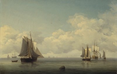 穏やかな海の漁船 作： Charles Brooking