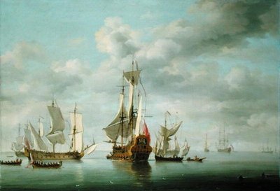 軍艦のベカルメド（油彩・パネル） 作： Charles Brooking