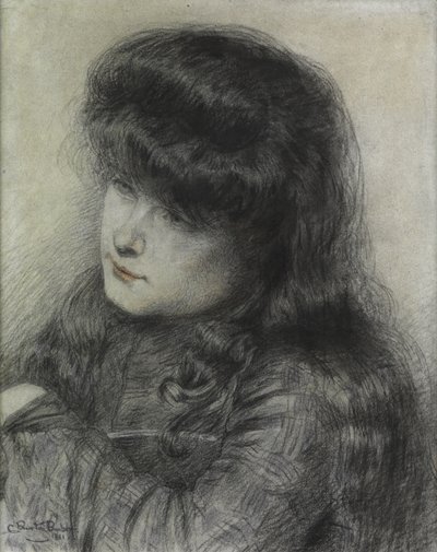 椅子に寄りかかる少女、1881 作： Charles Burton Barber