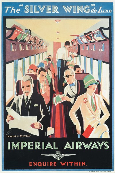 帝国航空のポスター広告（カラーリトグラフ） 作： Charles C. Dickson
