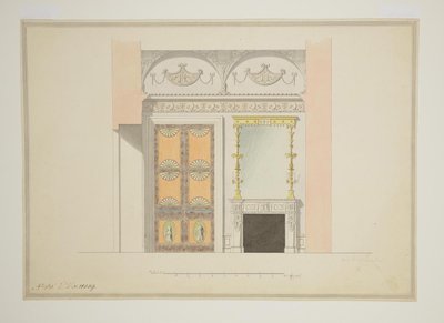 内閣図書館の設計、1780年代初頭 作： Charles Cameron