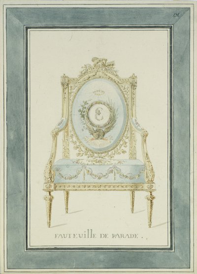 ツァールスコエセローのエカテリーナ宮殿の玉座デザイン、1780年代 作： Charles Cameron