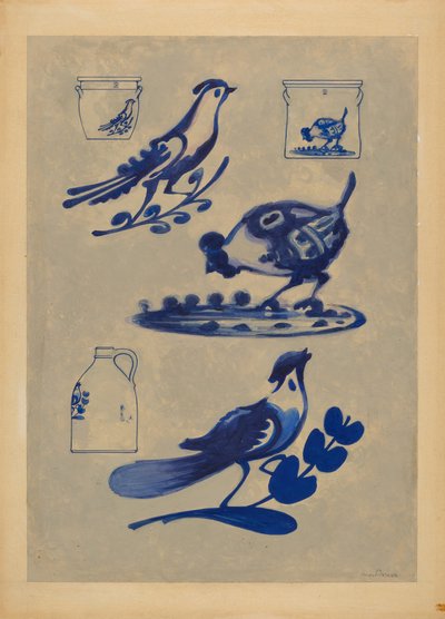 石器の鳥の装飾 作： Charles Caseau