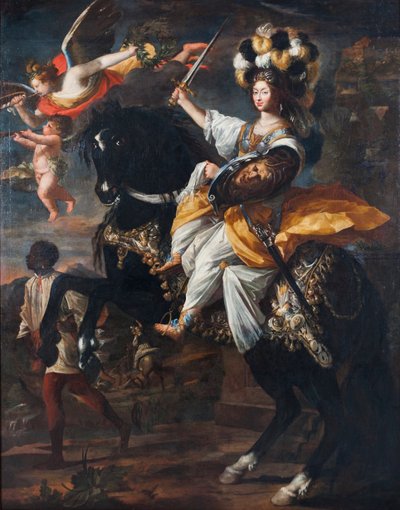 フランスのクリスティーヌ・マリー1606-1663年、サヴォイア公爵夫人、ミネルバとして、1663年頃。 作： Charles Claude Dauphin