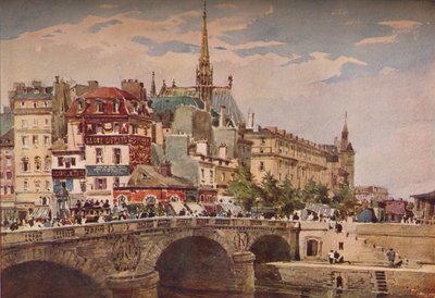 聖ミシェル橋からのパリ、c1846 作： Charles Claude Pyne