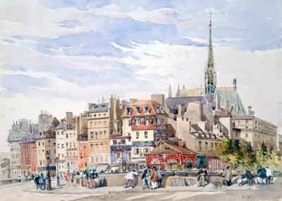 聖シャペルと正義の宮殿、c1822-1878。 作： Charles Claude Pyne