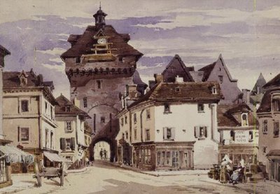 フランス・ロッシュの街並み（プリント 作： Charles Claude Pyne
