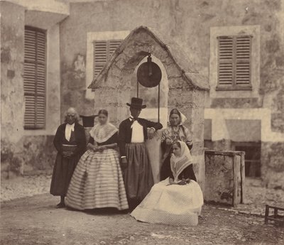 バレアレス諸島、パルマの村人とその周辺、1860 年。 作： Charles Clifford