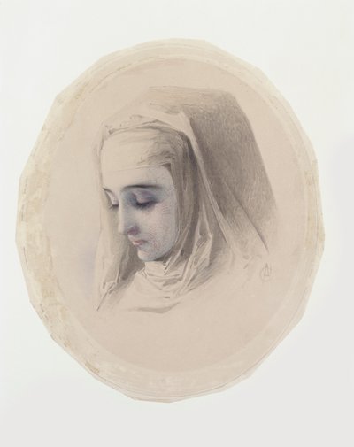 修道院の思想の主な研究、1851年（紙とガッシュ紙） 作： Charles Collins