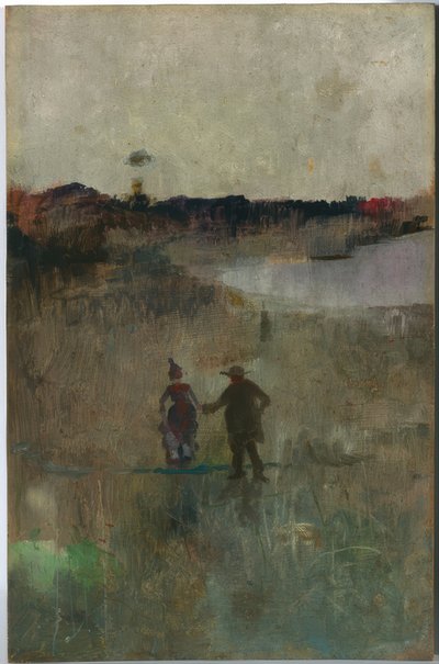 （NSW、リッチモンドの2つの小さな人物のいる風景） 作： Charles Edward Conder